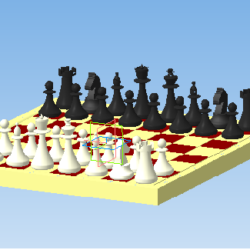 Шахматная доска с фигурами 3D