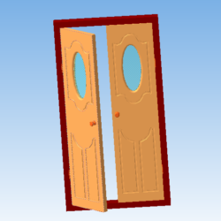 Двухдверная дверь с дверным проемом
