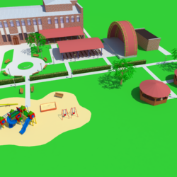 ЗD модель двора (небольшого парка)