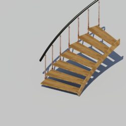 Секция винтовой лестницы 3d