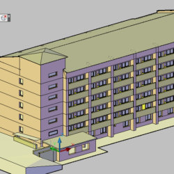 3D Модель общественного здания для расчета вент фасада