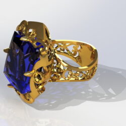 3D модель ювелирного кольца с камнем