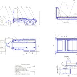 Чертежи, схемы и расчеты транспортной тележки со сменным кузовом для трактора РТМ-160
