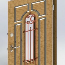 Дверь металлическая из профильной трубы со стеклопакетом