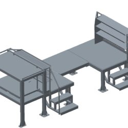 Платформа для установки оборудования со стеллажами и выкатным палетом