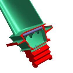 3D-модель рабочей лопатки газовой турбины с матрицей внутреннего охлаждения