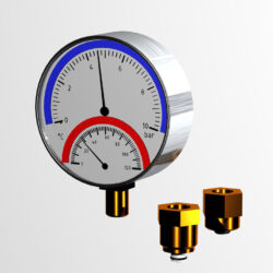 Термоманометр радиальный Watts TMRA 10, 0..120 °С, 0..10 бар с клапаном REM