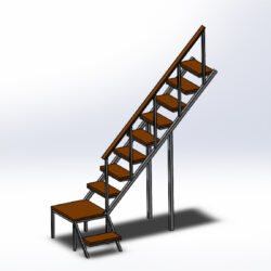 Лестница на металлокаркасе для частного дома