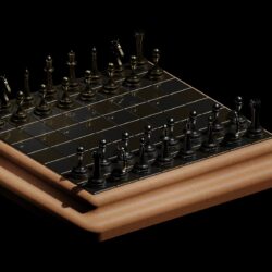 3D модель шахматной доски с фигурами