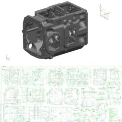 Рабочий чертеж корпуса коробки перемены передач КПП 1222-1701025 трактора МТЗ-1221