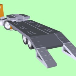 КамАЗ – седельный тягач с полуприцепом-тралом, 3D