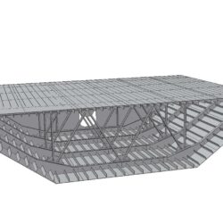 Монтажная секция вантового моста, 3D