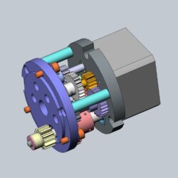 Трехмерная модель мотор-редуктора скважного прибора