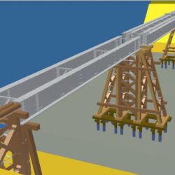 Временный мост на деревянных опорах, 3D