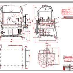 Монтажный чертеж тестомесильной машины ТМ-63 М