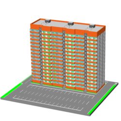 3D модель 15 этажного жилого дома