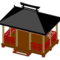 3D модель деревянной беседки "Китай"