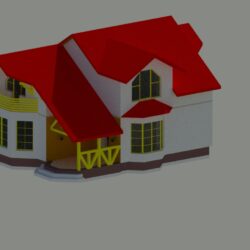 3d модель одноэтажного котеджа с террасой