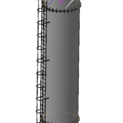 дымовая труба колонного типа 27метров, диаметр 2700мм