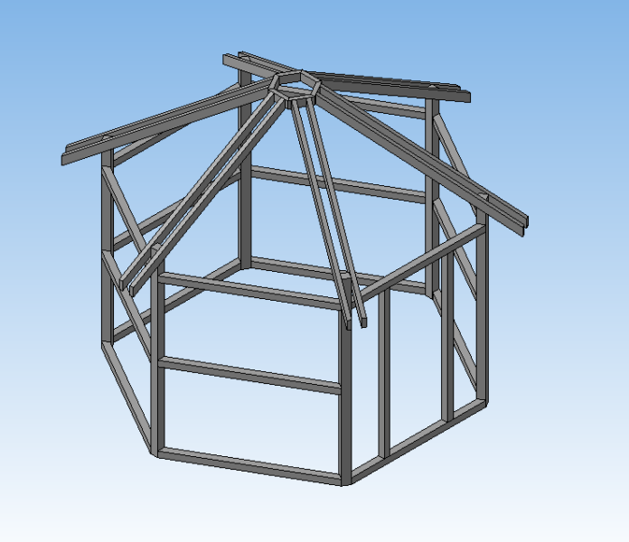 Шестигранная крыша для беседки своими руками фото чертежи