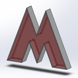 Логотип Метро объемный под заклепку.
