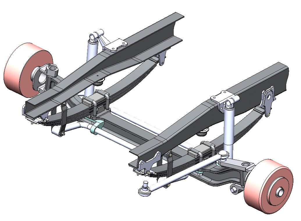Передняя рессорная подвеска - Чертежи, 3D Модели, Проекты, Автомобили грузовые