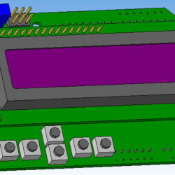 3D-модель ЖК-дисплея с клавиатурой "LCD1602 Keypad Shield" для платы Arduino Uno