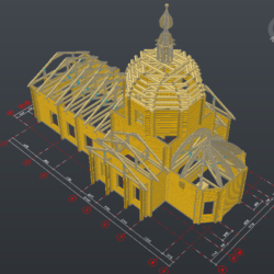 3D Модель деревянной церкви