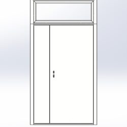 Дверь металлическая с остекленной фрамугой (1280х2580мм)