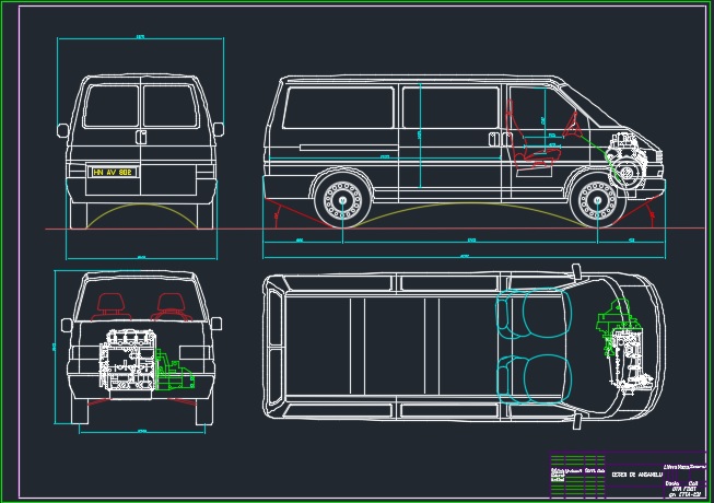 чертеж wolkswagen transporter t4 Чертежи, 3D Модели