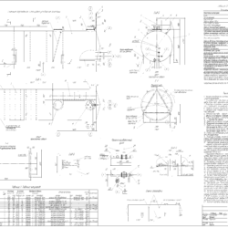 Деталировочные чертежи резервуара горизонтального стального надземного емкостью 100 куб.м. для воды РГСН-100-3240-КМД