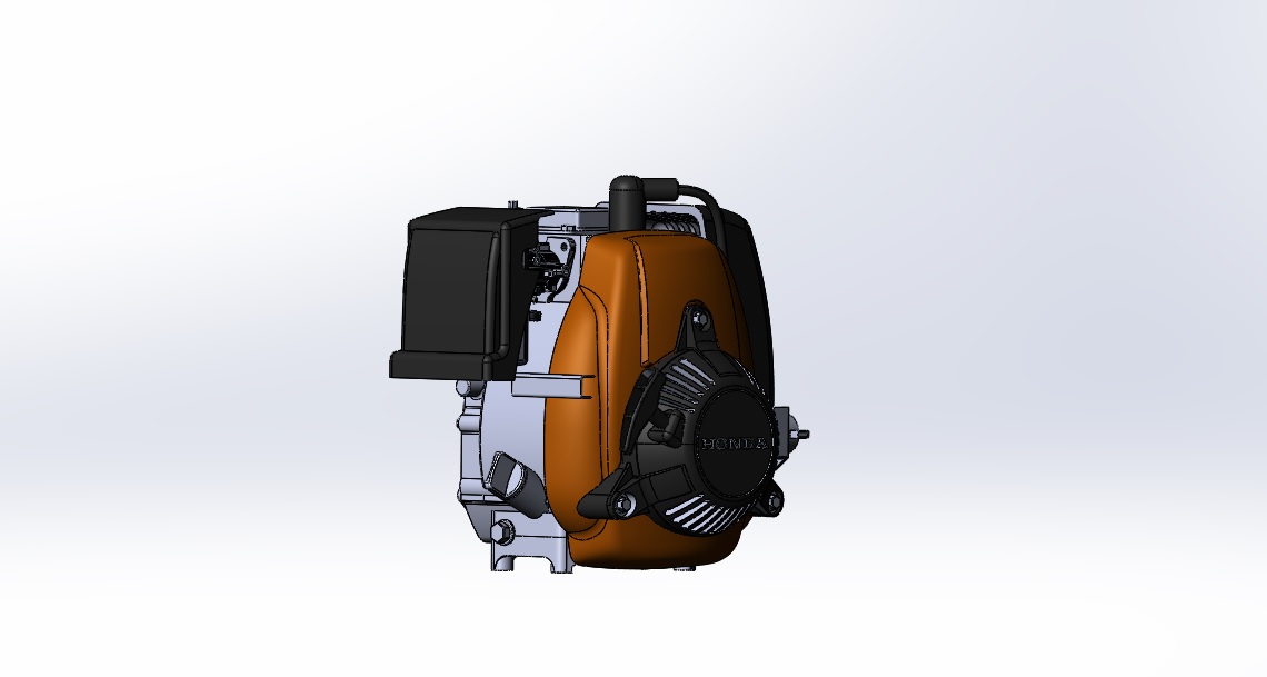3D Модель двигателя HONDA GXH50 - Чертежи, 3D Модели, Проекты, Бесплатно
