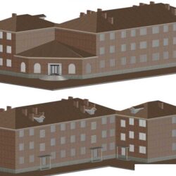 3D-модель 3-х этажного многоквартирного дома