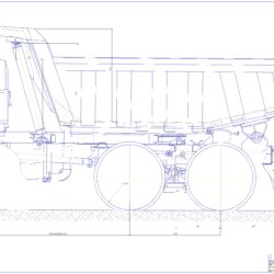 Компоновочная схема грузовой платформы  автомобиля самосвала КрАЗ 256Б