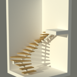 Лестница в коттедж на одиночном косауре
