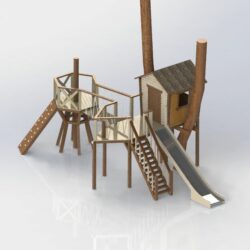 3D модель "домик на дереве с горкой"