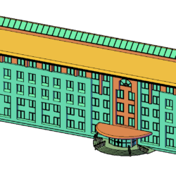 3D модель административного здания.