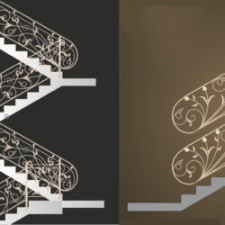 Дизайн кованого ограждения для парадной лестницы