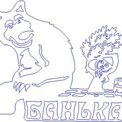 Флюгер или табличка "Банька" в мультяшном стиле "маша и медведь"