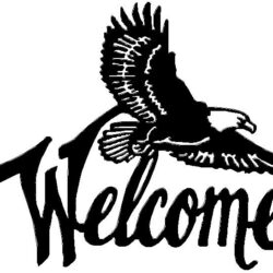 Вывеска Welcome и орел