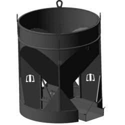 Бункер (бадья) для подачи бетона "Рюмка" 1 метр кубический с лотком