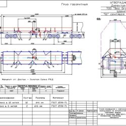 Схема размещения и крепления оборудования на четырехосной платформе 13-401