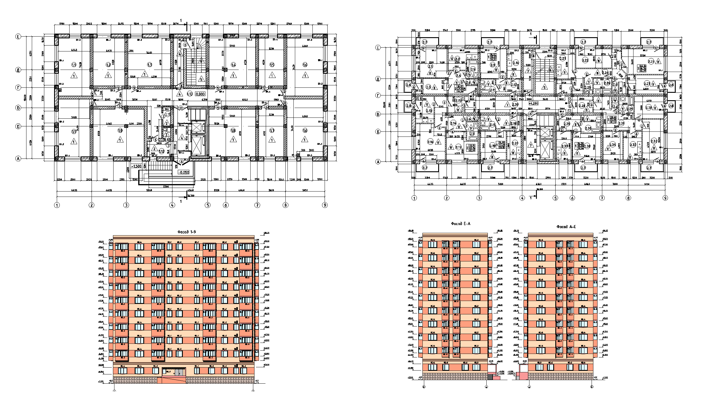 Монолитный каркас многоэтажного здания план