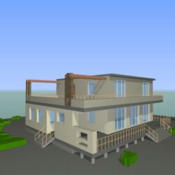 Архитектурный проект частного жилого дома с плоской кровлей