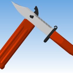 Штык-нож М9 из КС ГО — чертеж (шаблон) для распечатки
