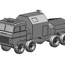 3D модель ремонтно-эвакуационной машины колесной легкой(РЭМ-КЛ) на базе Урал-53236