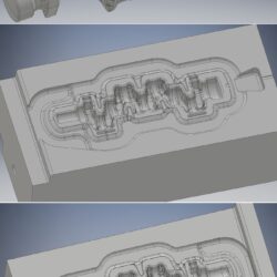 3D модель горячей штамповки вала коленчатого