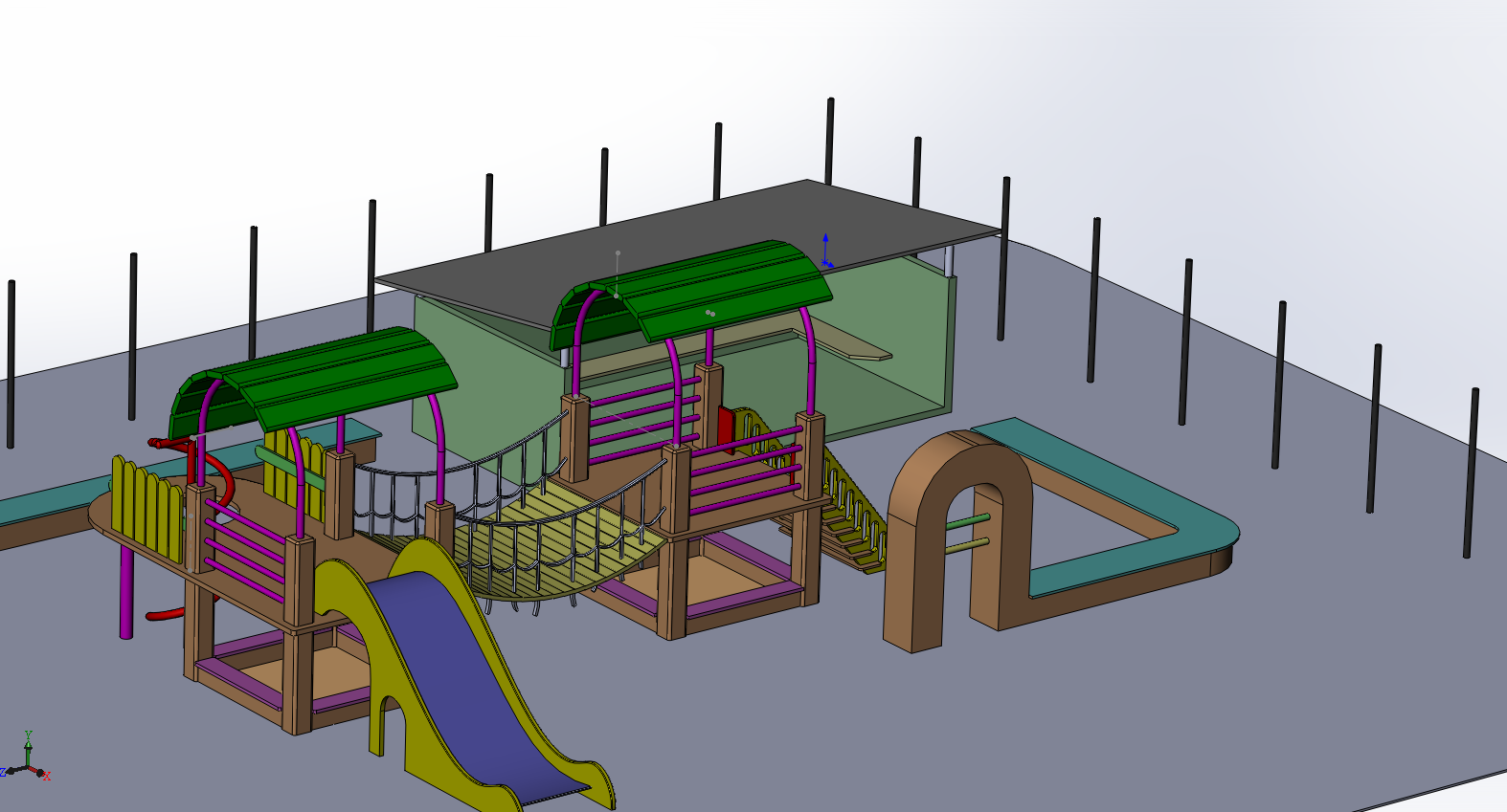 Проект детской площадки - Чертежи, 3D Модели, Проекты, Игровое  оборудование, тренажеры, спорт