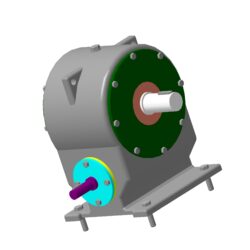 Редуктор червячный одноступенчатый 3D (прототип Ч-125)