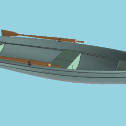Лодка гребно – моторная (днище, привальник и палуба от шверт – бота «Луч») с размерами 4,5*1,6*0,55 метра.
